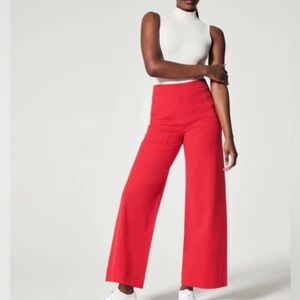 Spanx On The Go wide leg crop 1X Tall in true Red